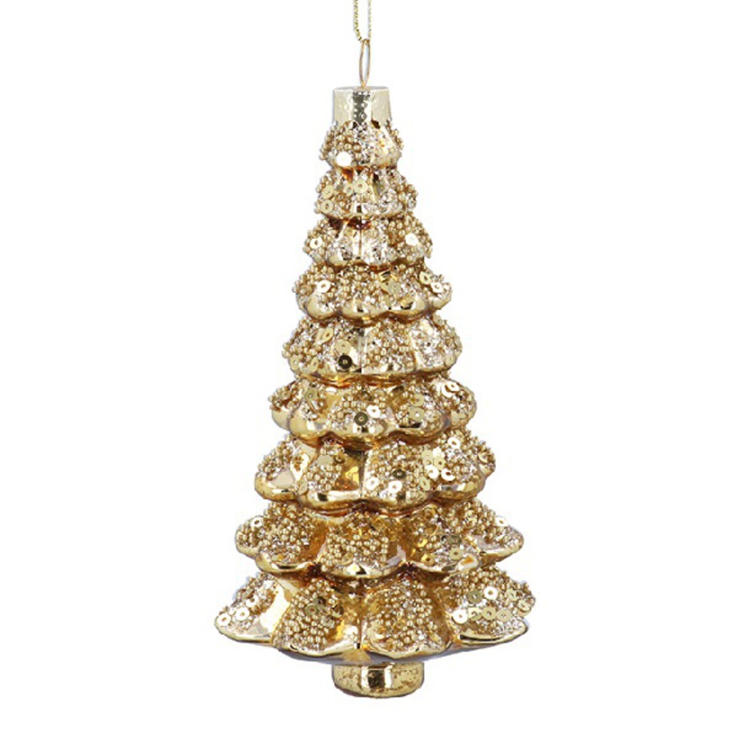 Glass Gold Christmas Tree 13cm *ETA Nov image 0
